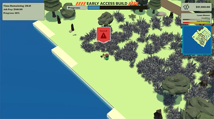 I Fought the Lawn early access gameplay screen capture
